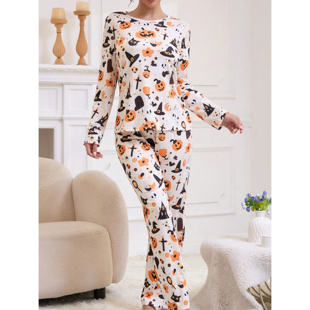 Bridget Coombes | Pumpkin Print Halloween Pyjama Set