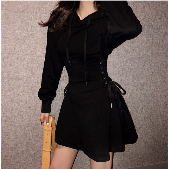 Beatrice Fanshawe | Lace-Up Hooded Sweatshirt Dress