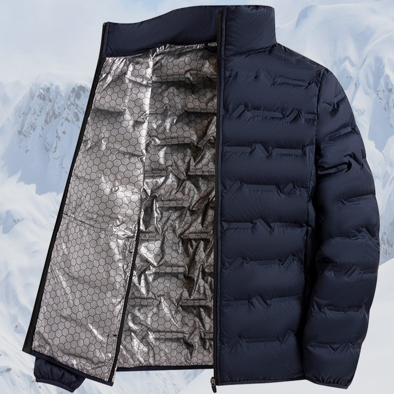 Freddie Osgood | Red Quilted Mens Jacket With Stand Collar