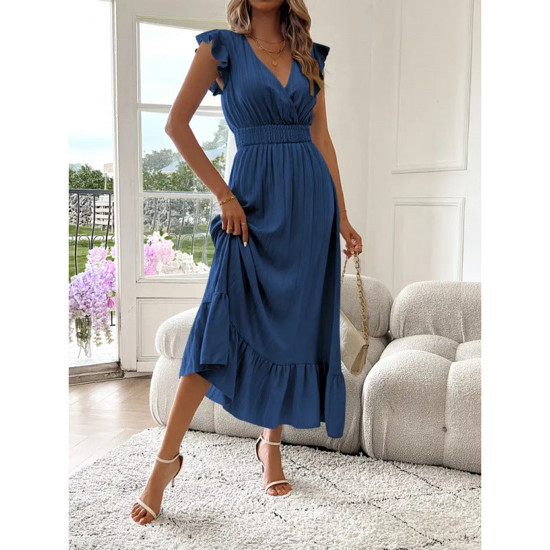 Felicity Ashgrove | Black Ruffle Wrap Maxi Dress