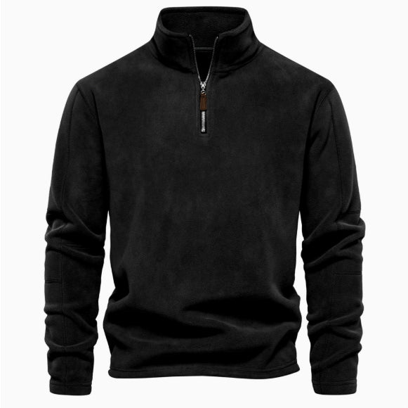 Gareth Underhill | Stand-Collar Half-Zip Fleece Sweatshirt