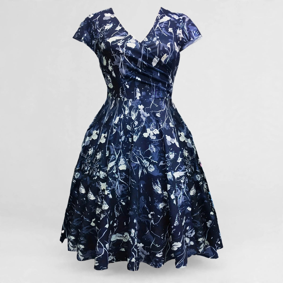 Harriet Blackwood | Floral A-Line Midi Dress With Pockets