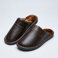 Edward Hughes | Leather Thermal Slippers for Couples - Black Brown