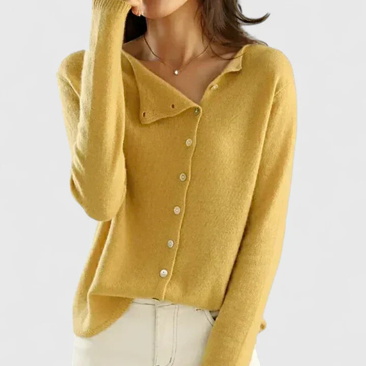 Charlotte Pennington | Asymmetric Button Cardigan