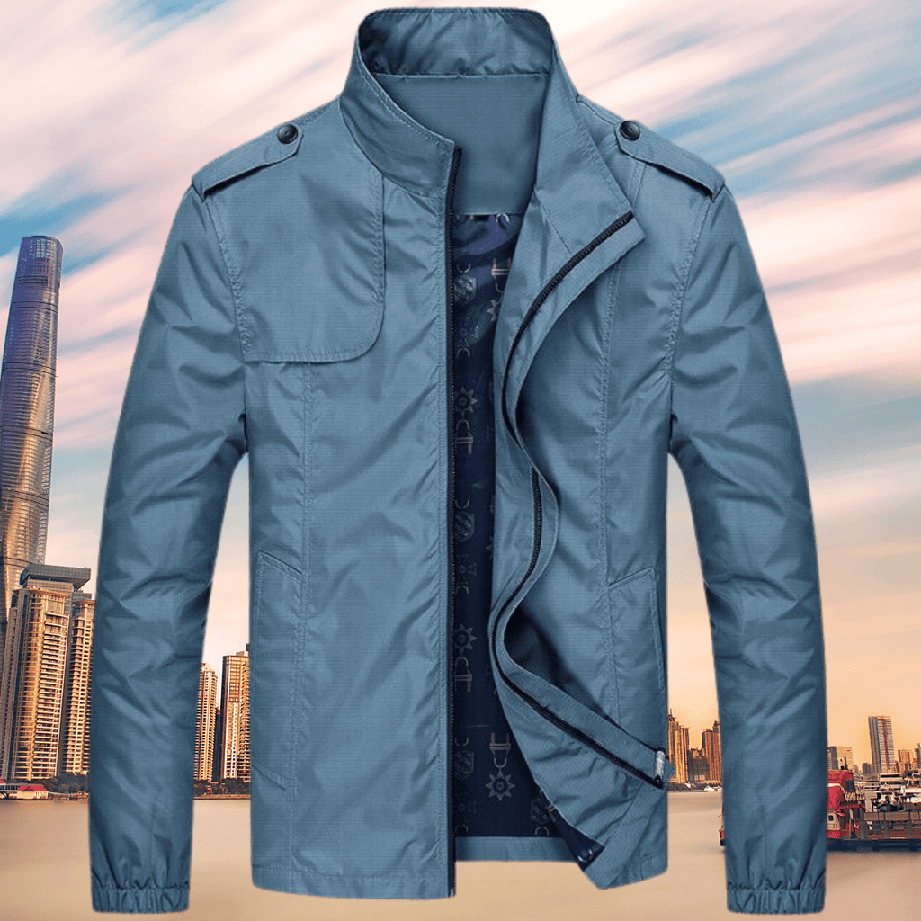Cedric Ashbourne | Khaki Mens Jacket with Stand Collar
