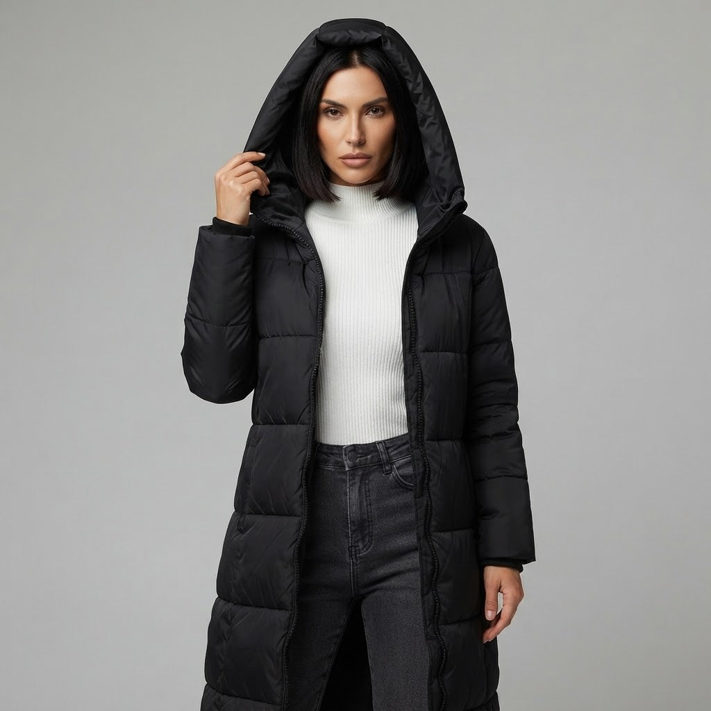 Eleanor Hughes | Hooded Quilted Puffer Coat