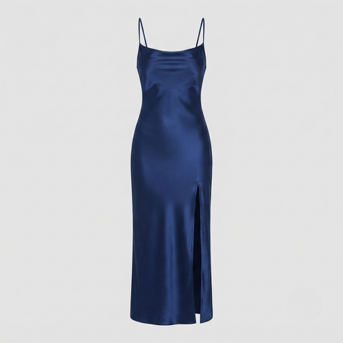 Elena Rossi | Satin Cowl Neck Maxi Dress For Women