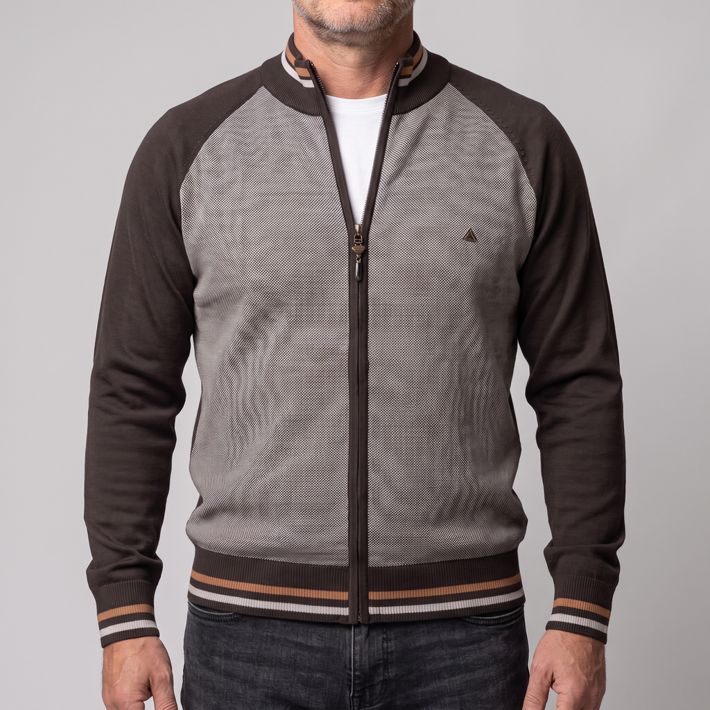 NO CJ | Duncan Turner | Zip-Through Colourblock Sweater
