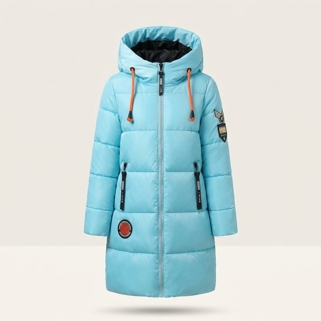 Daphne Whitmore | Sky Blue Hooded Puffer Jacket