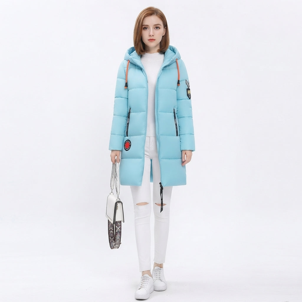 Daphne Whitmore | Sky Blue Hooded Puffer Jacket