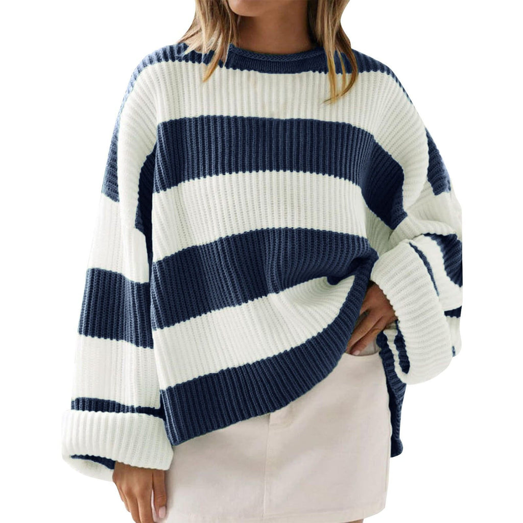 Lily Forsythe | Striped Batwing Sleeve Knit Jumper