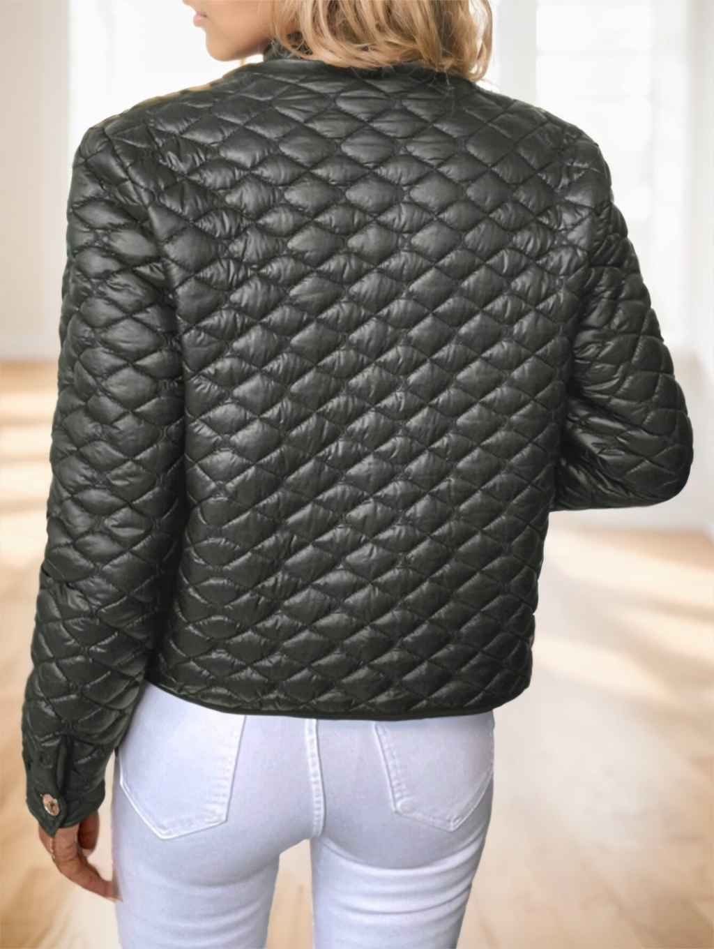 Clementine Barlow | Diamond-Quilted Short Padded Coat