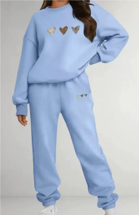 Poppy Wilson | Heart Print Hooded Tracksuit Set