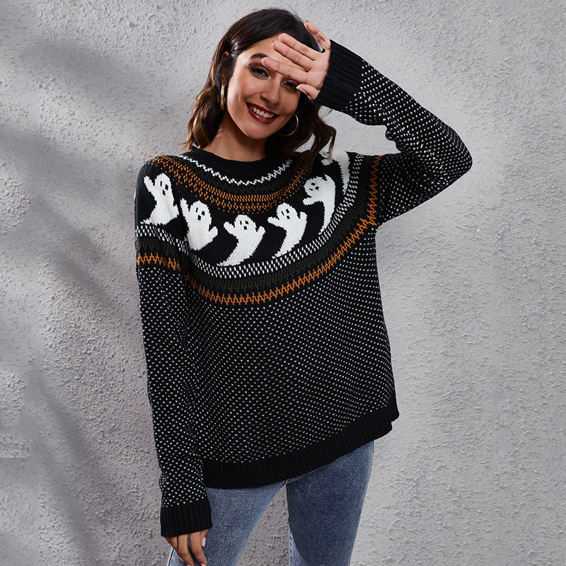 Imogen Halloway | Skull & Crossbones Halloween Sweater For Women