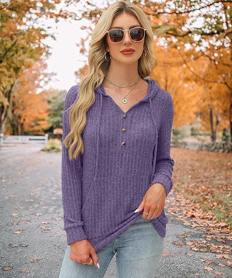 Priscilla Hawthorne | Ribbed Knit Button-Up Hoodie Sweater