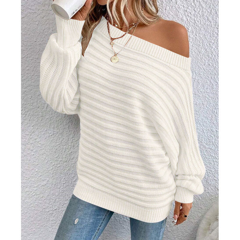 Daisy Turner | Off-Shoulder Ribbed Knit Jumper