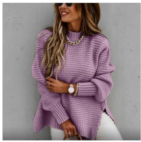 Rosie Baker | Chunky Knit Side-Slit Jumper