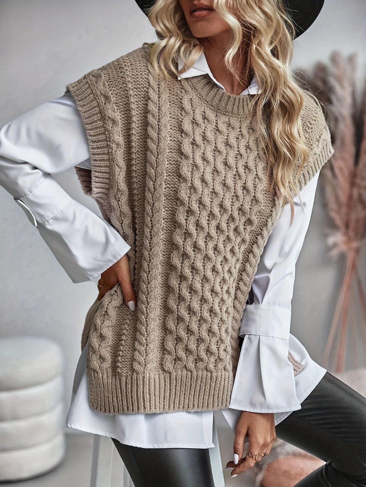 Alice Scott | Cozy Cable-Knit Sweater Vest