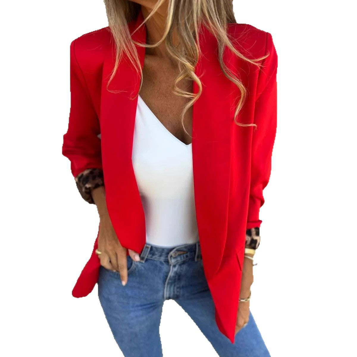 Arabella Finch | Cheetah-Cuff Tailored Blazer