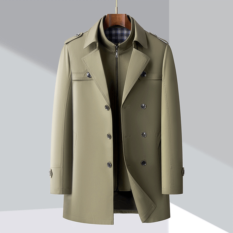 Miles Kingsley | Navy Double-Breasted Trench Coat