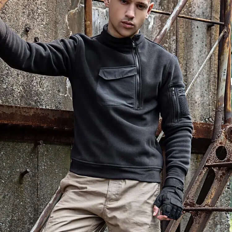 Miles Kendrick | Fleece Mens Jacket With Tactical Zip Pockets