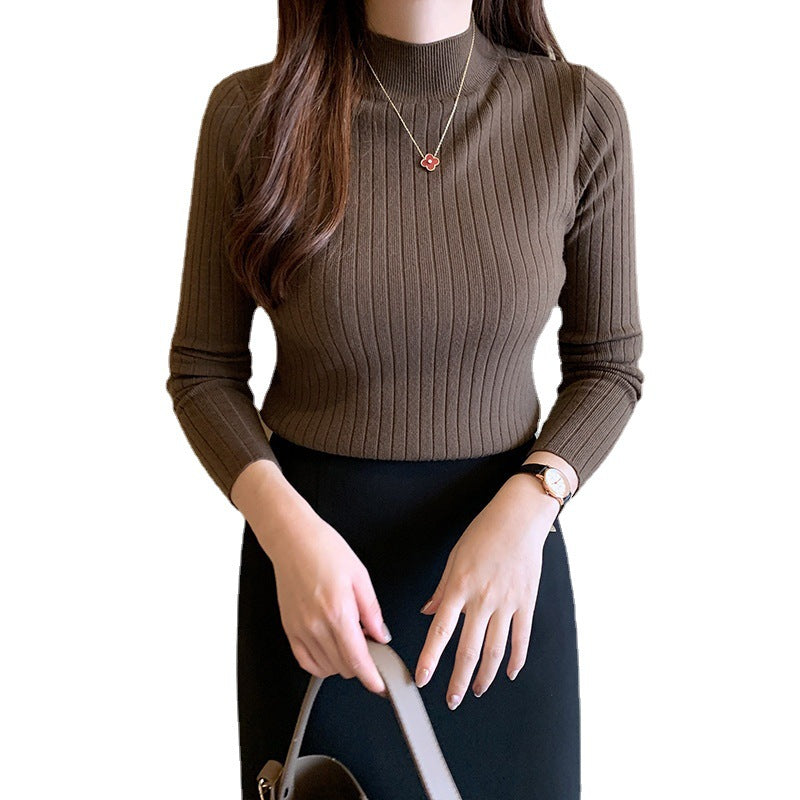 Millicent Davies | Ribbed Half Turtleneck Long Sleeve Top