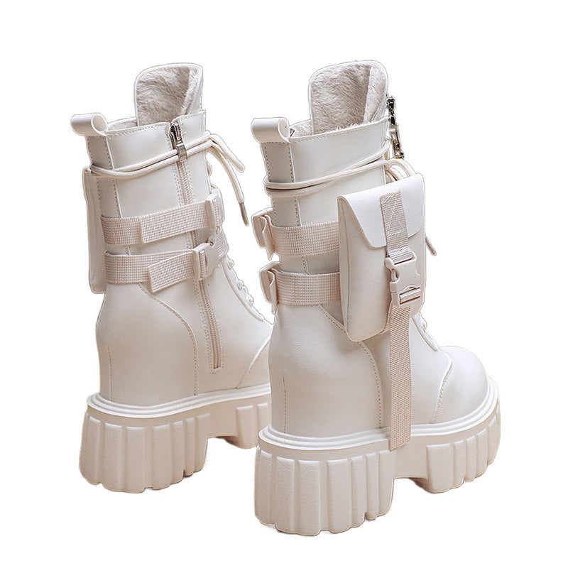 Nadia Winstanley | Lace-Up Platform Mid-Calf Boots