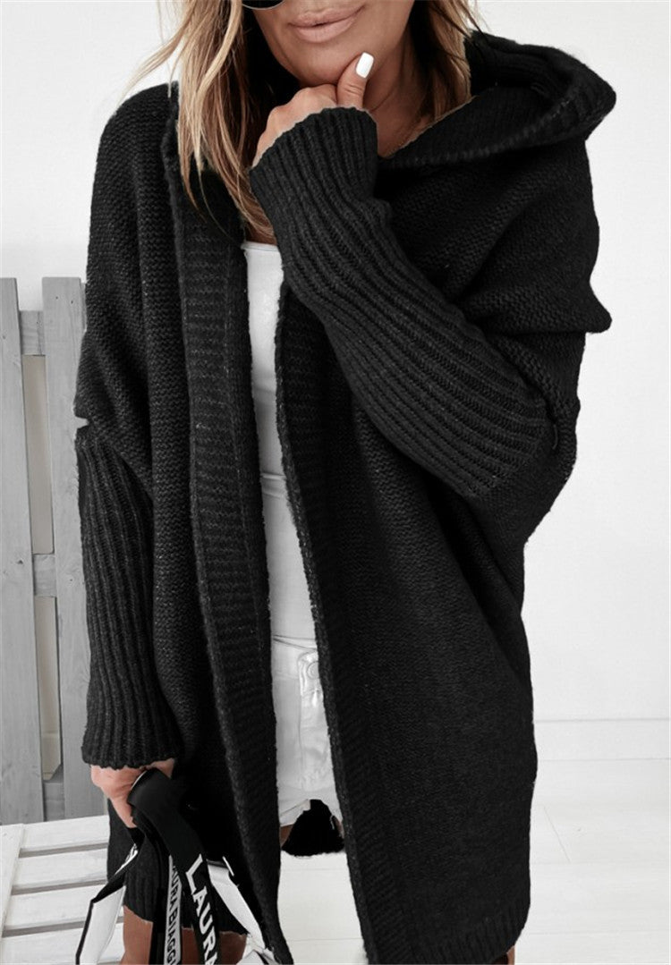 Hazel Newton | Oversized Hooded Knit Cardigan