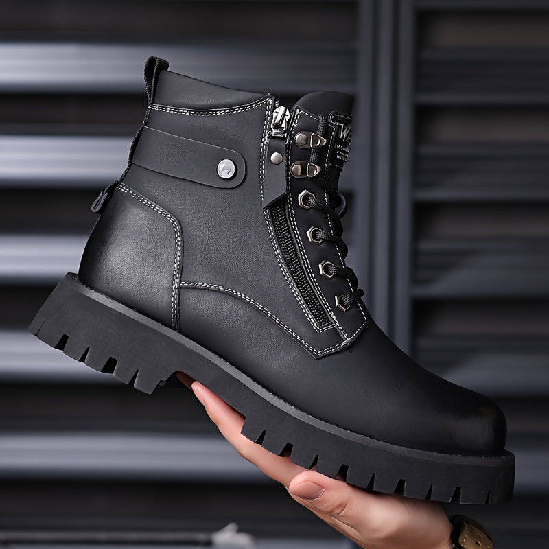 Duncan Ferris | Rugged Black Leather Combat Boots