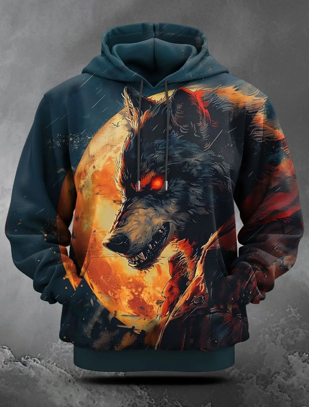 Malcolm Ferris | Glow-Print Pumpkin Hoodie For Men
