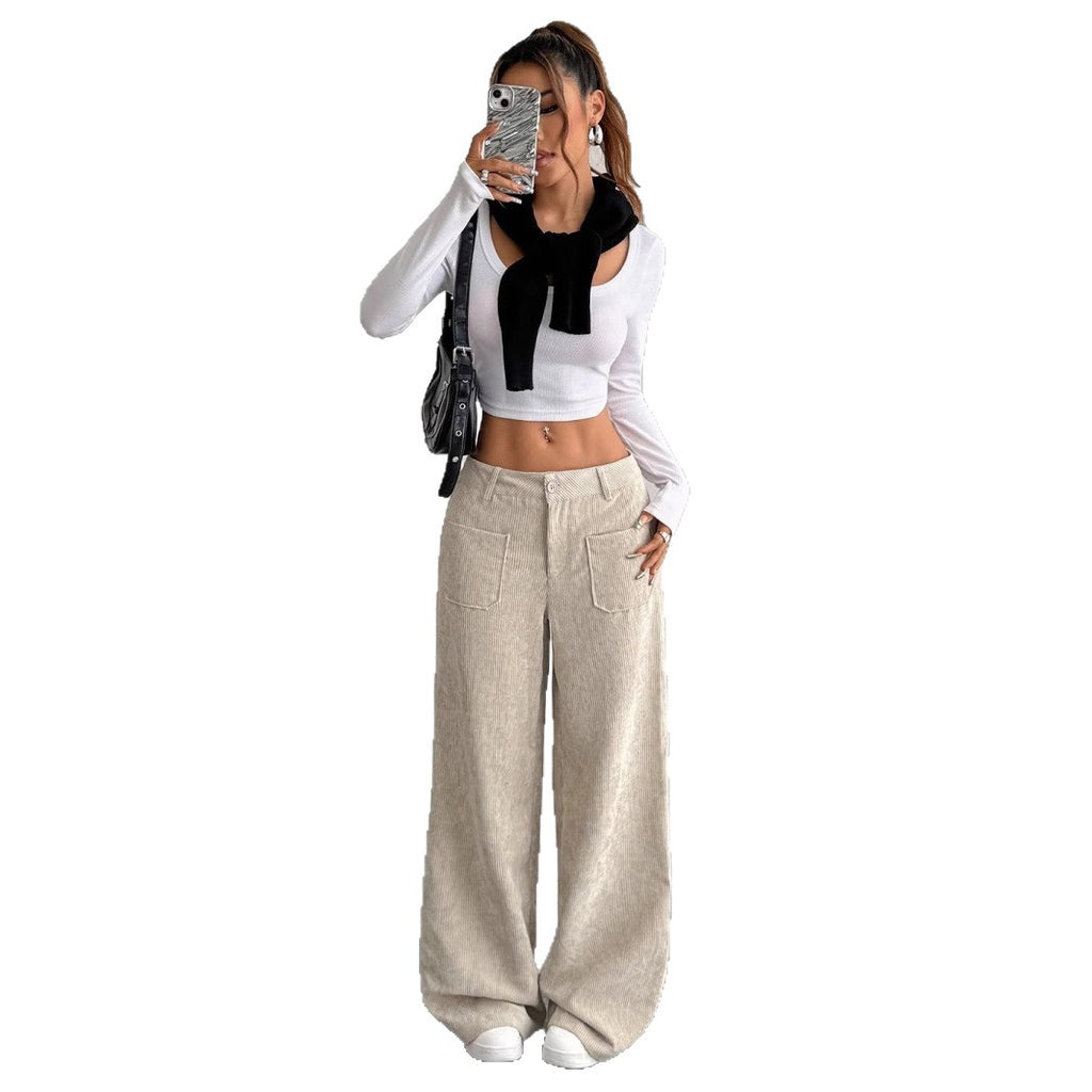 Henrietta Wells | Corduroy Wide-Leg Cargo Trousers