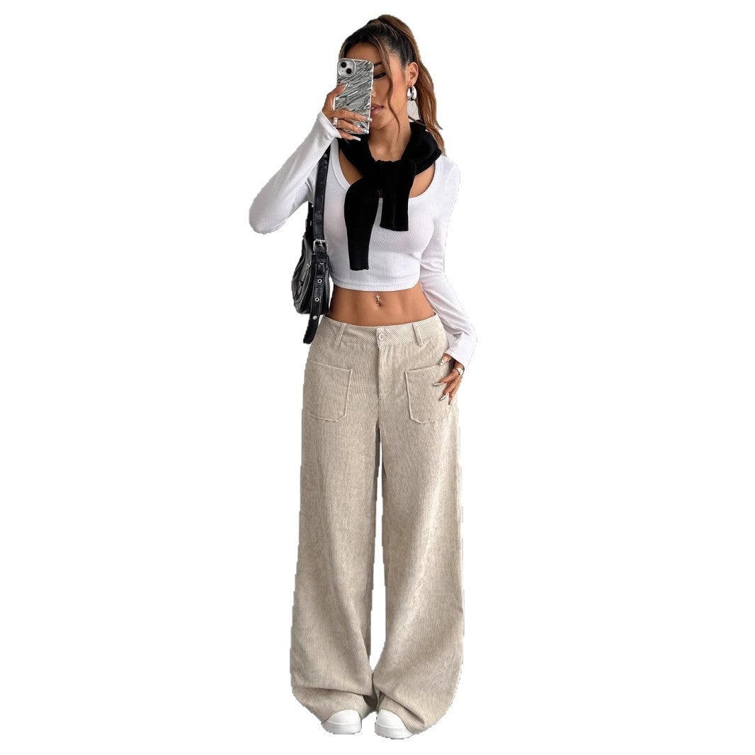 Henrietta Wells | Corduroy Wide-Leg Cargo Trousers