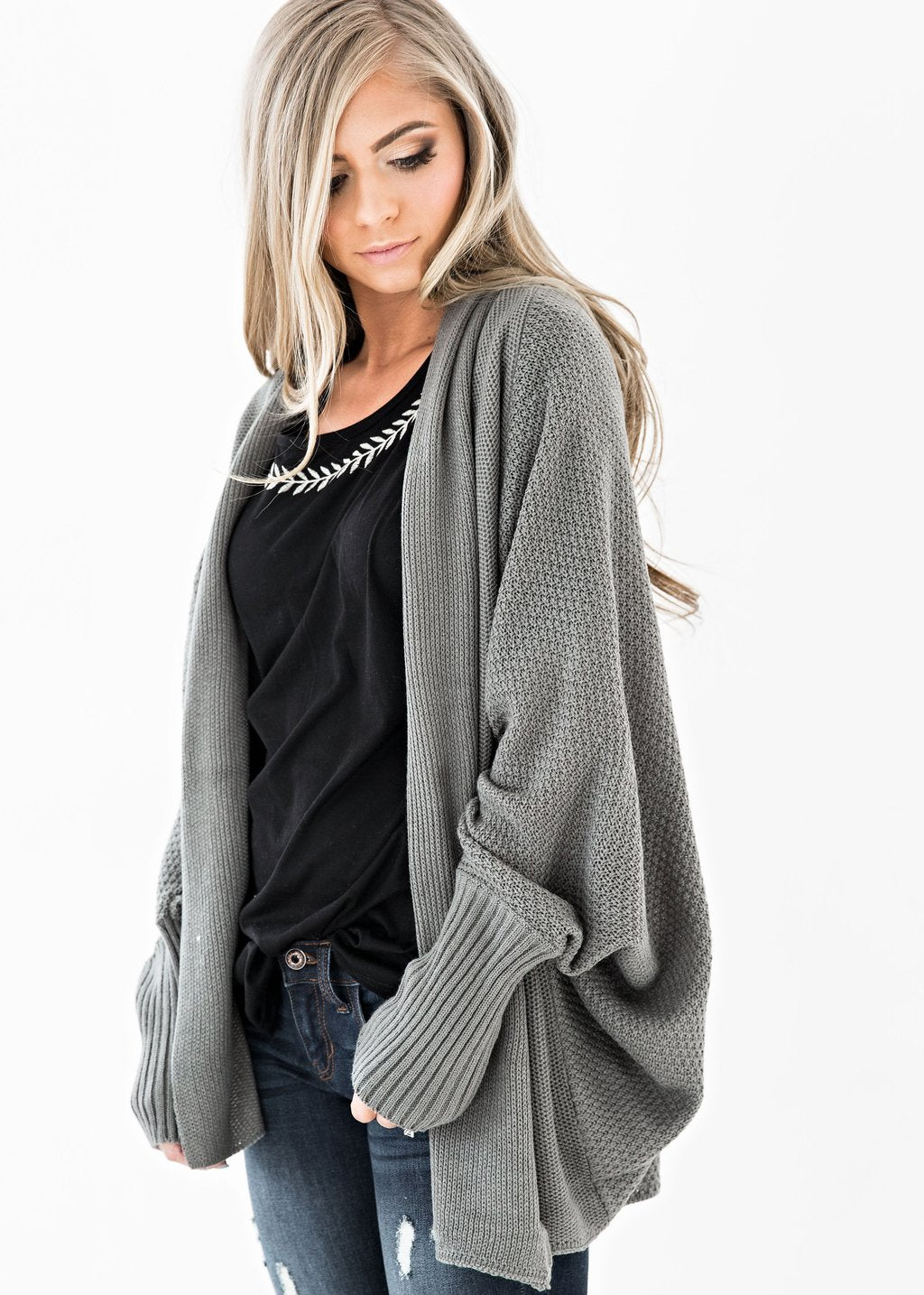 Vivienne Radley | Oversized Batwing Knitted Cardigan for Women