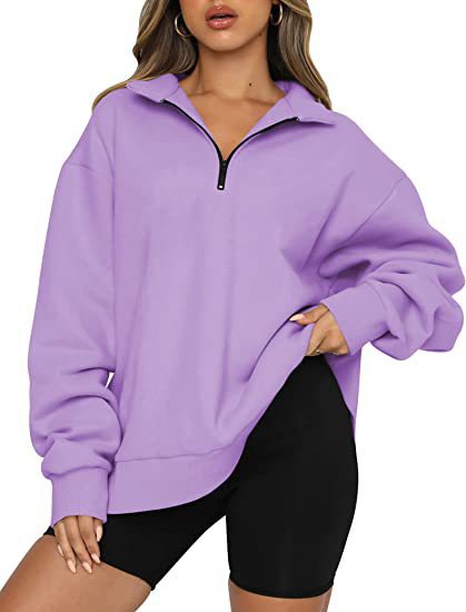 Eliza Sutcliffe | Blue Oversized Zip Collar Sweatshirt