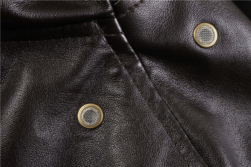 Arthur Winslow | Brown Leather Jacket with Shearling Collar