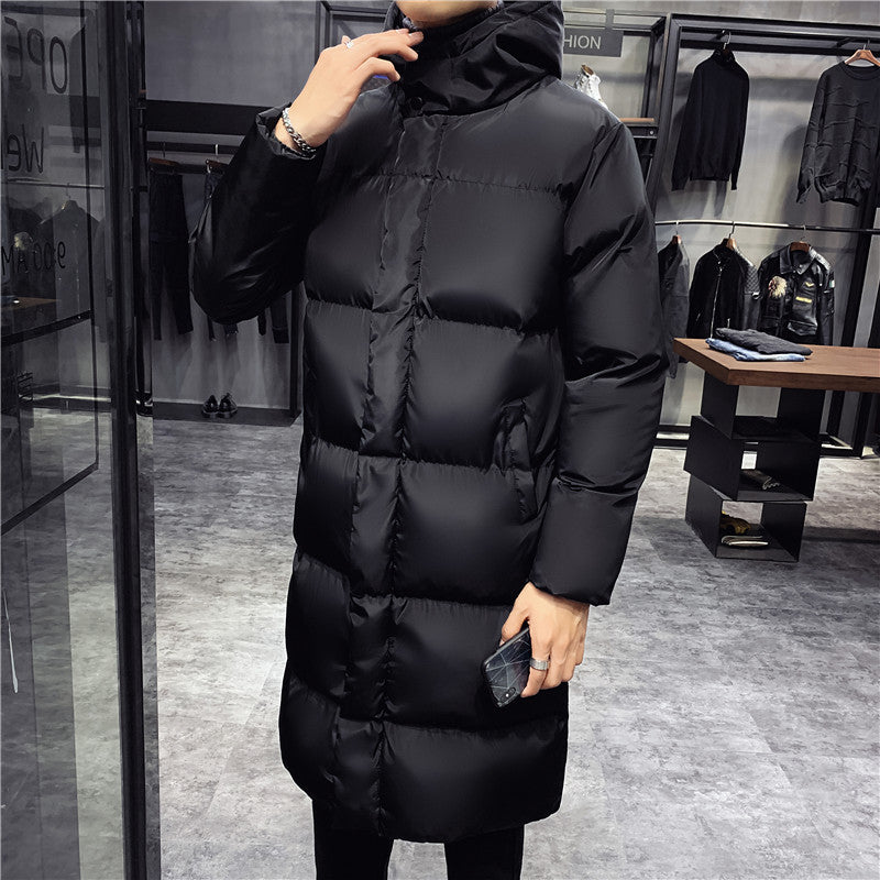 Rowan Kettering | Longline Puffer Mens Coat with Stand Collar