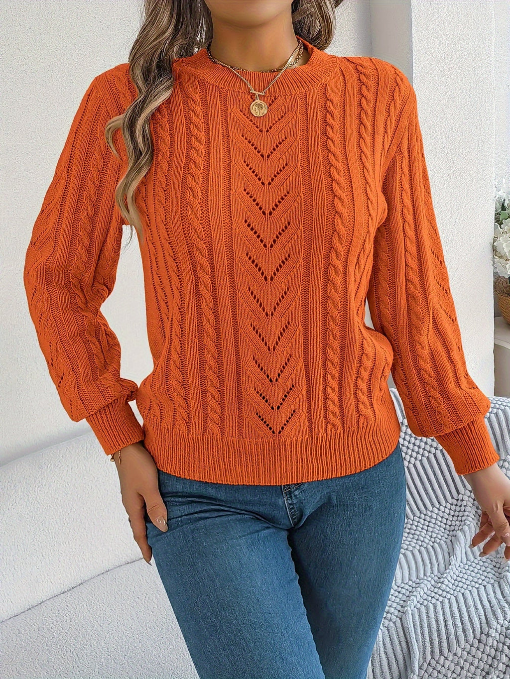 Verity Clarke | Cable-Knit Textured Sweater For Women