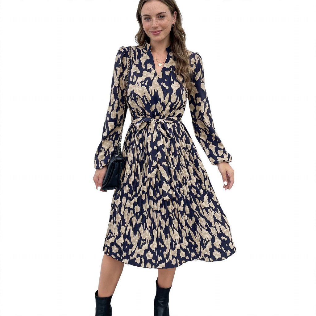 Eleanor Whitmore | Leopard Print A-Line Midi Dress