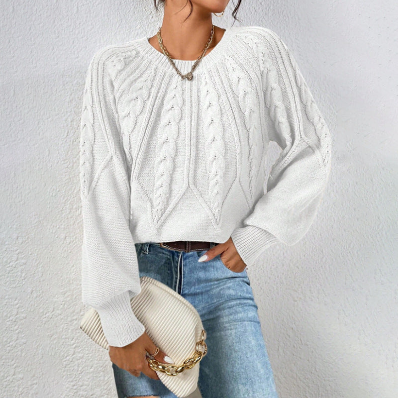 Lydia Cooper | Round Neck Cable Knit Sweater