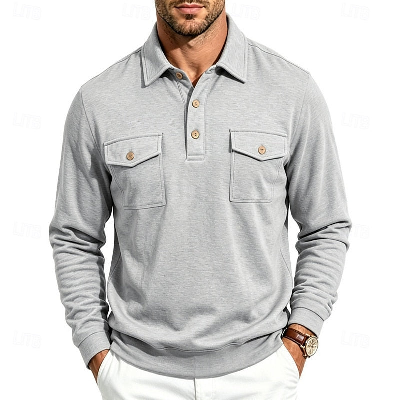 Rowan Cavendish | Long-Sleeve Pocket Polo Shirt