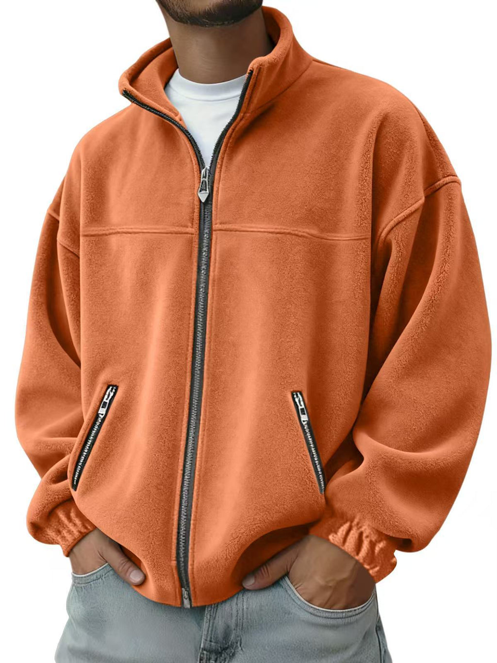 Alfie Merrick | Fleece Zip-Up Stand Collar Jacket