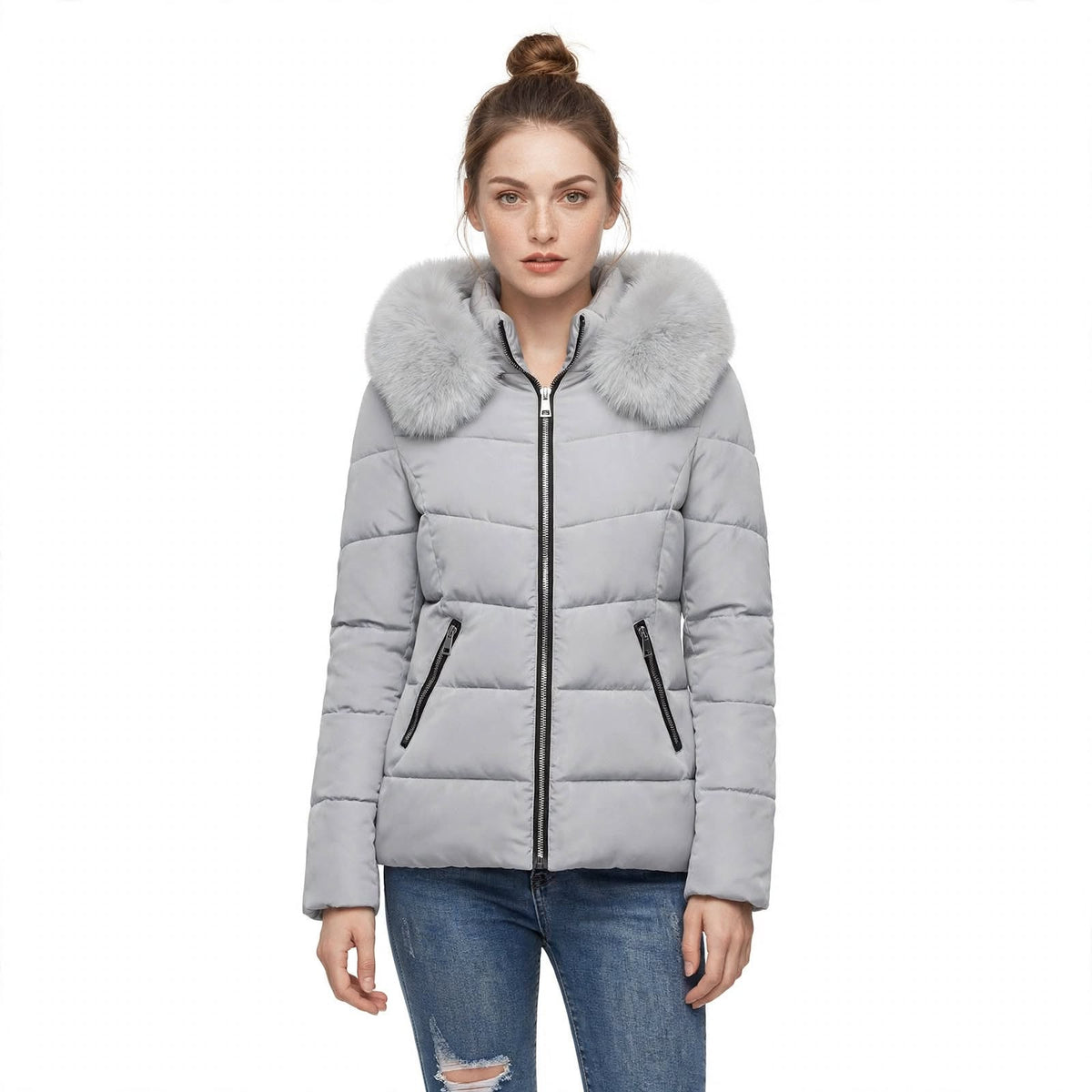 Daisy Kirkham | Olive Green Faux Fur Hooded Puffer Jacket
