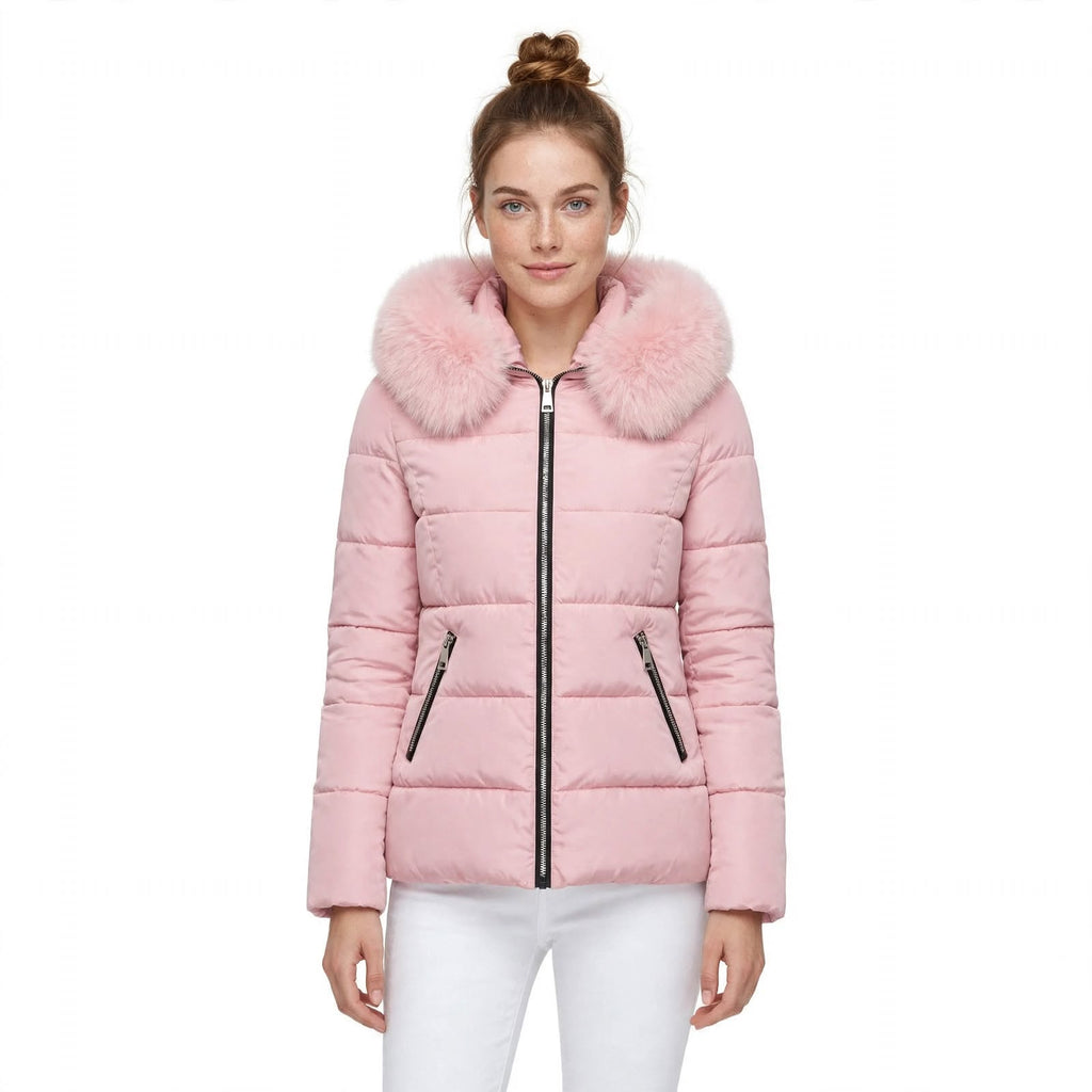 Daisy Kirkham | Olive Green Faux Fur Hooded Puffer Jacket