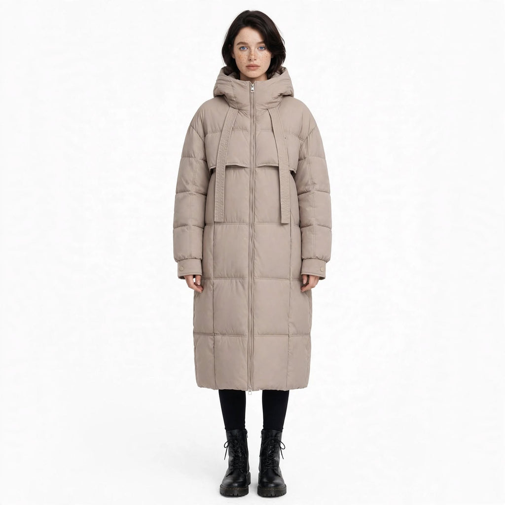 Olivia Bramwell | Long Padded Puffer Coat With Hood