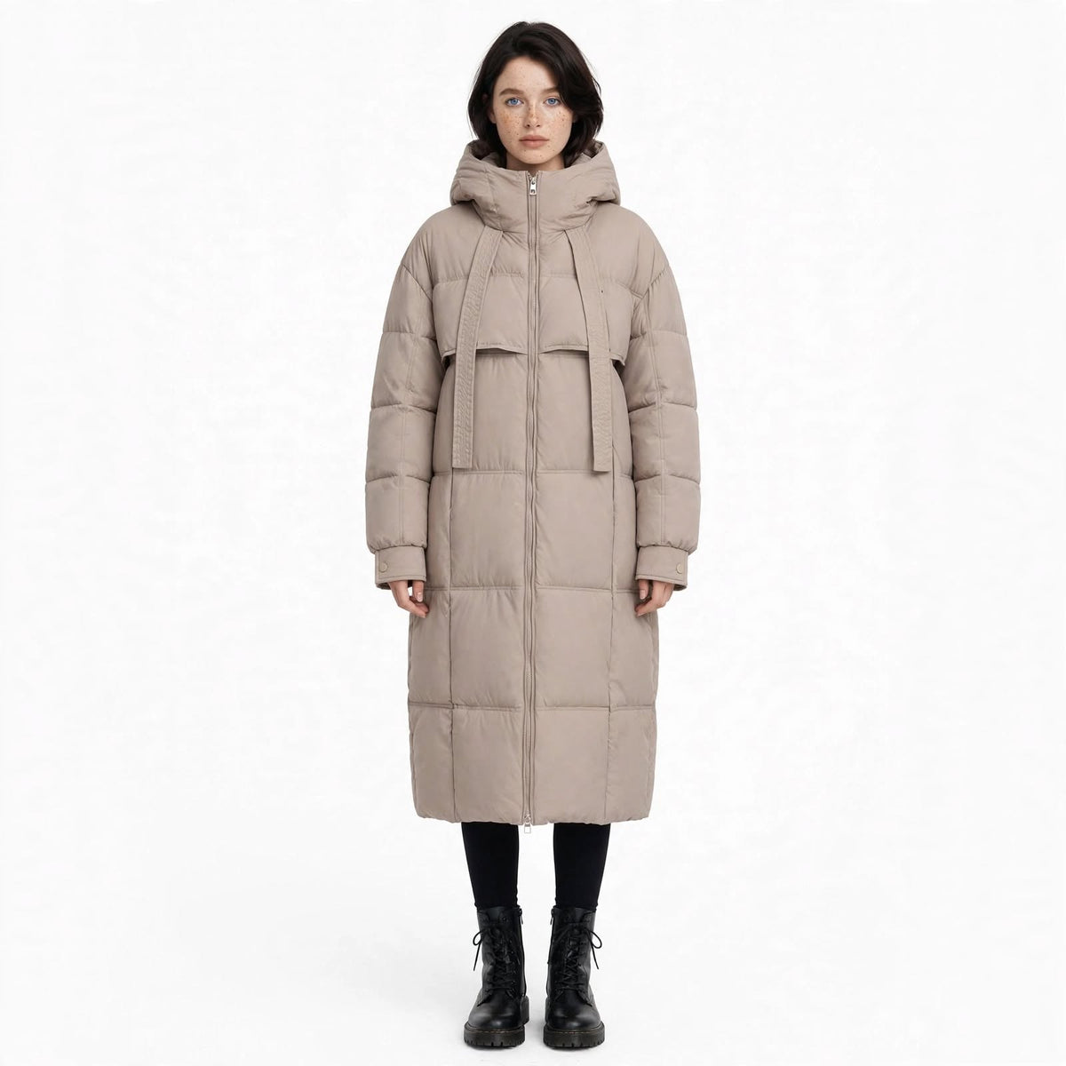 Olivia Bramwell | Long Padded Puffer Coat With Hood