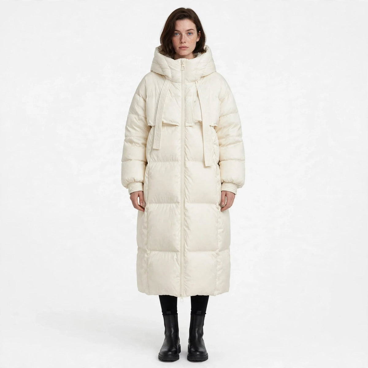Olivia Bramwell | Long Padded Puffer Coat With Hood