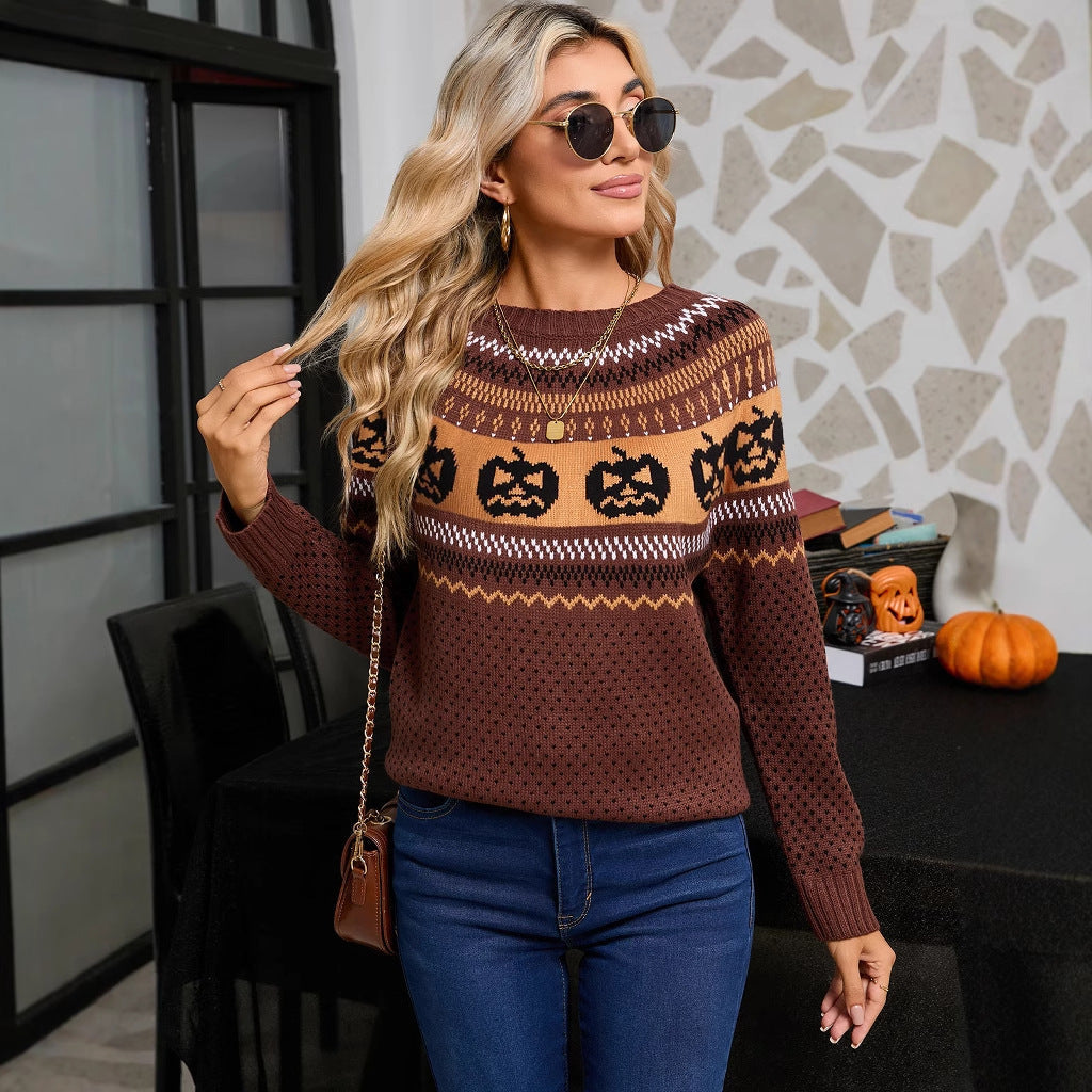 Beatrice Fenton | Pumpkin Fair Isle Sweater