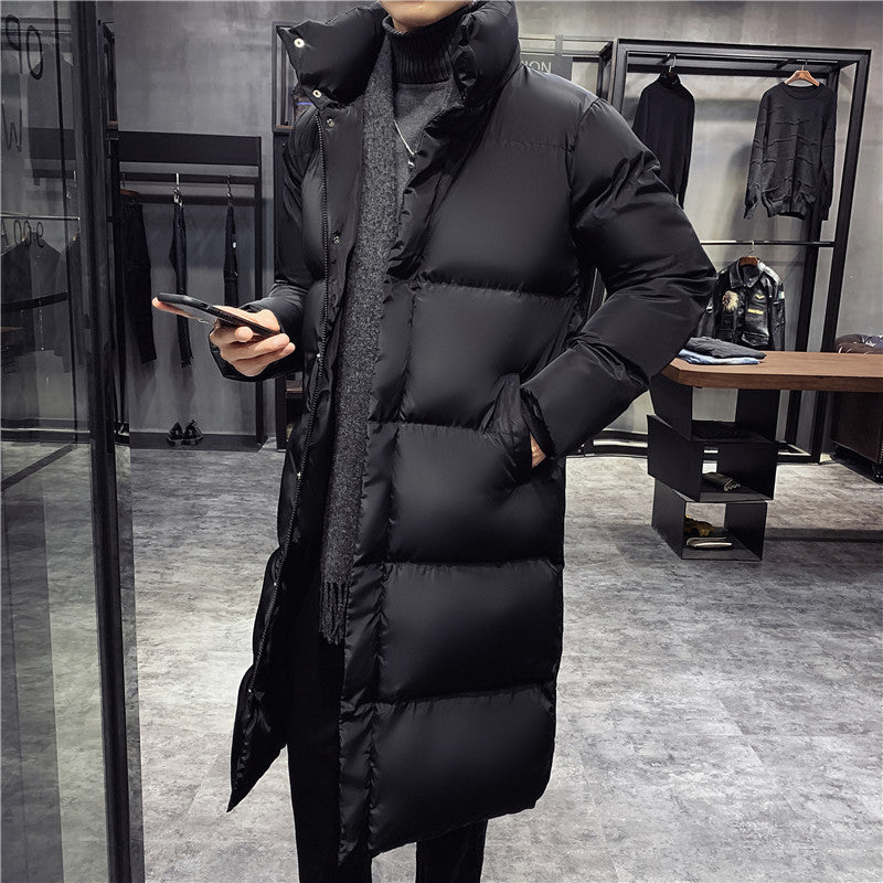 Rowan Kettering | Longline Puffer Mens Coat with Stand Collar