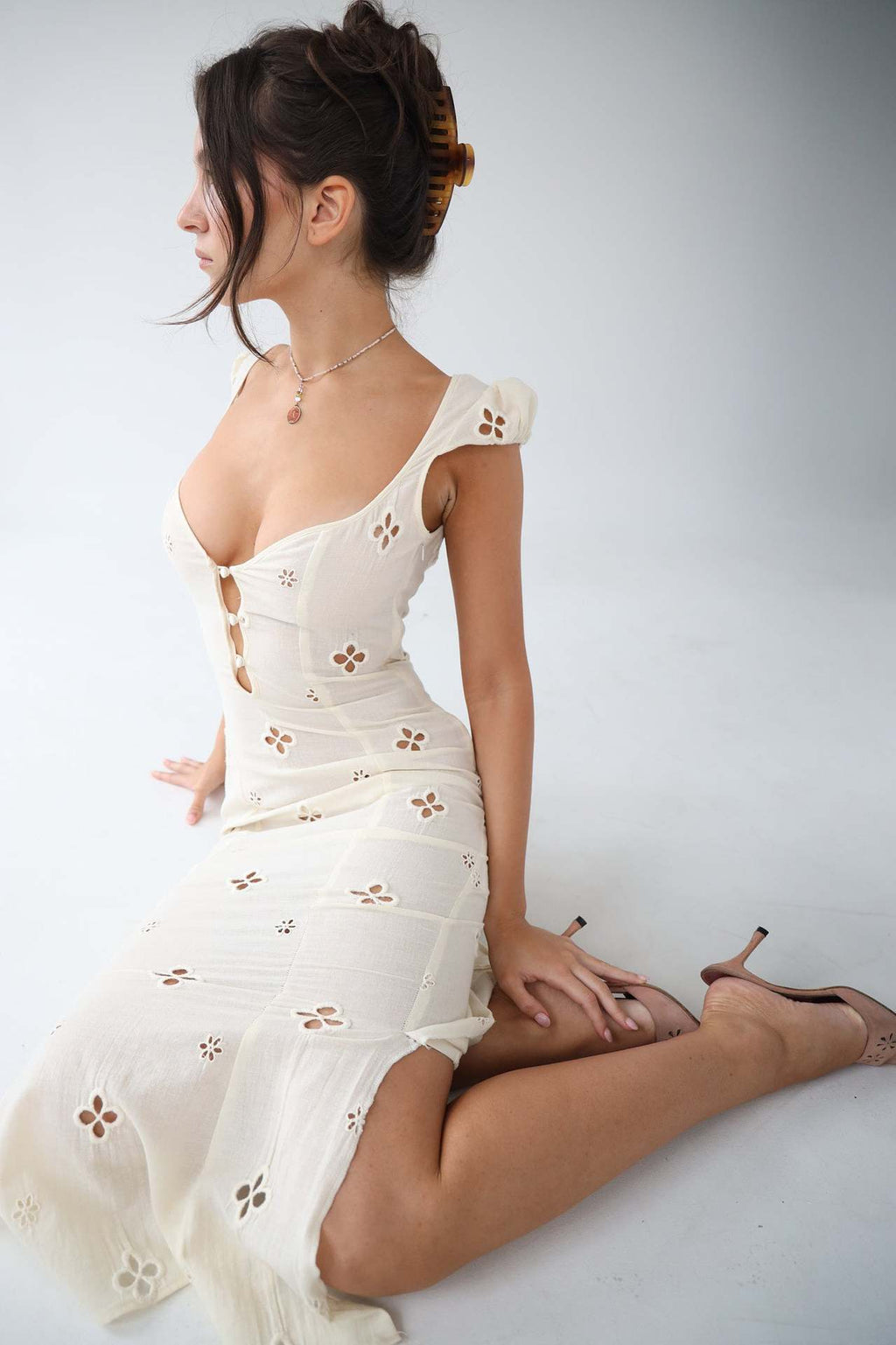 Marianne Huxley | Fitted Mermaid Formal Dress With Floral Cut-Out