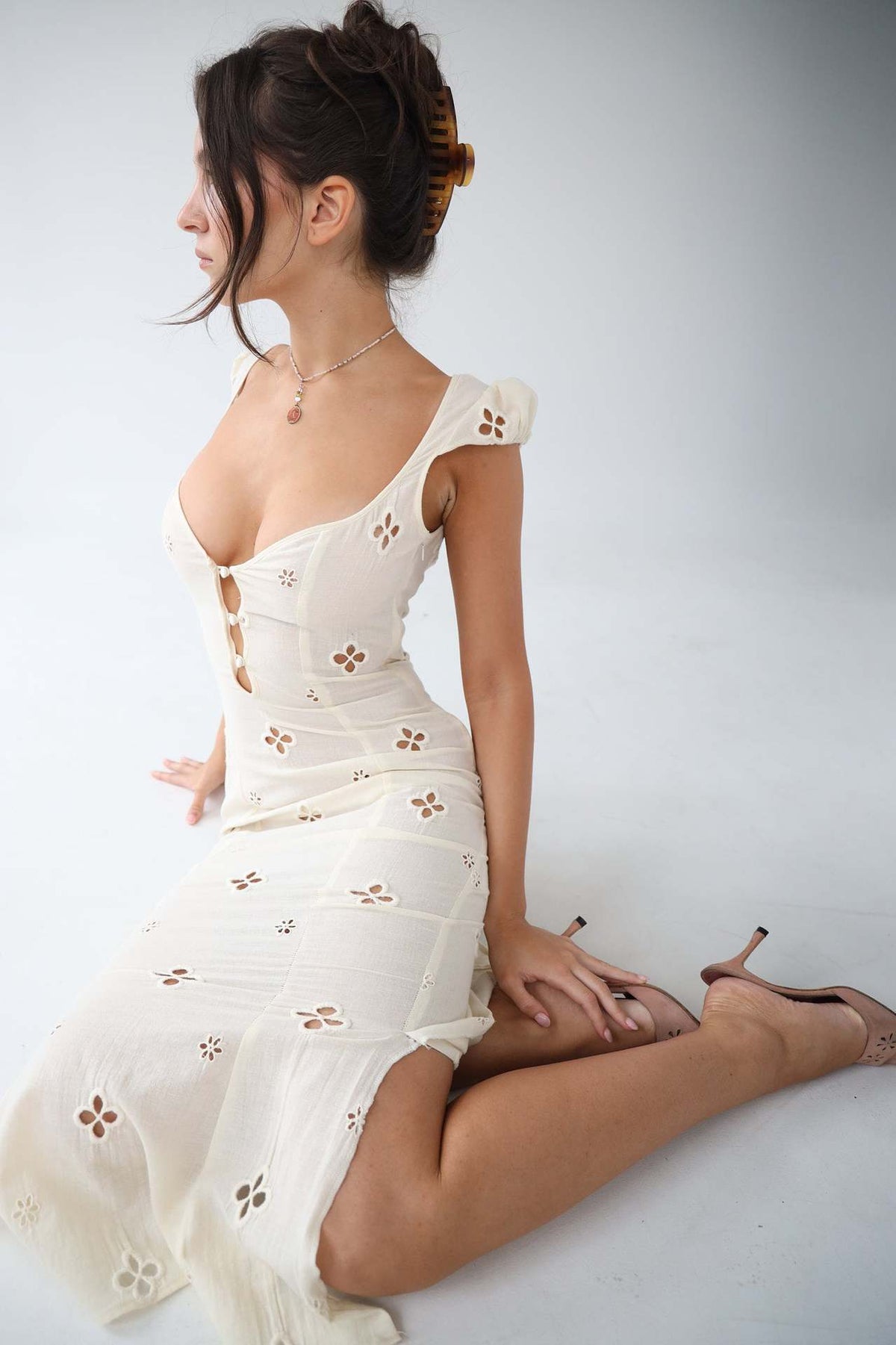 Marianne Huxley | Fitted Mermaid Formal Dress With Floral Cut-Out